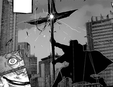 Kotaro Amon bearing his cross in Tokyo Ghoul:re, chapter 171